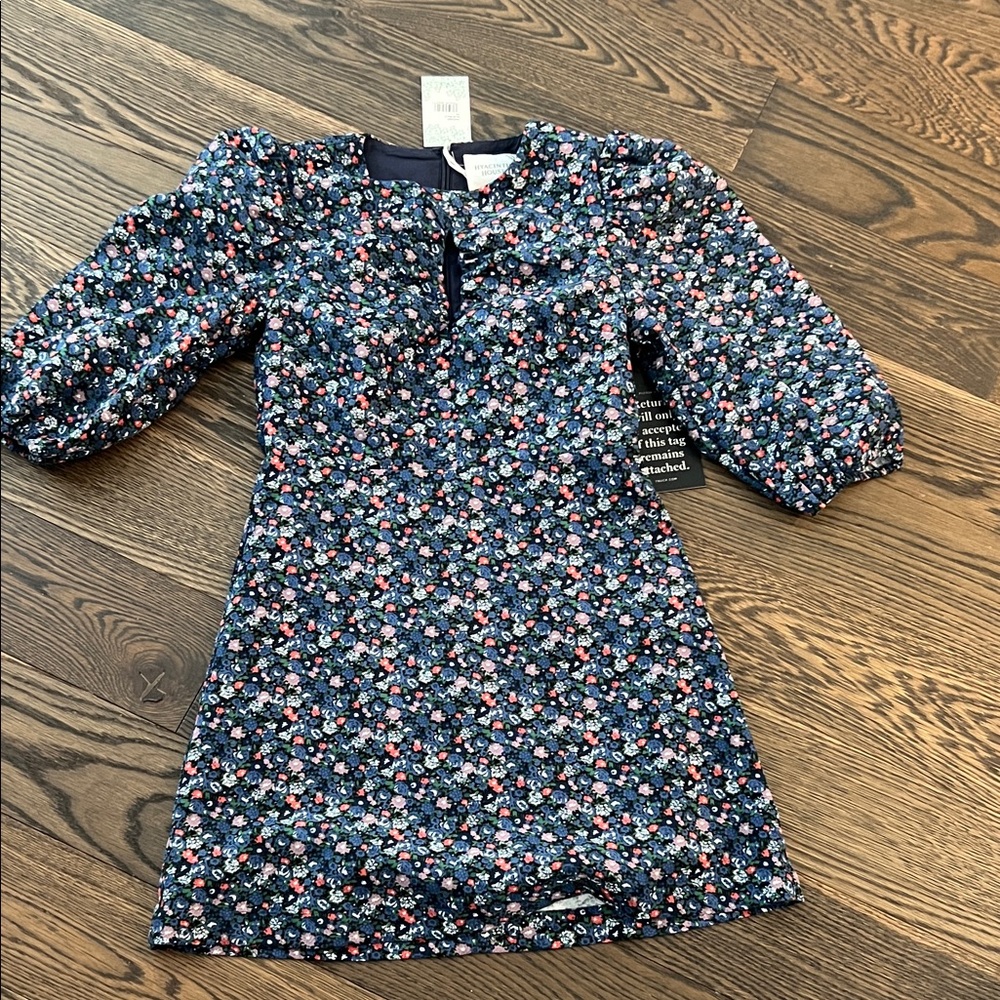HYACINTH HOUSE
Black & Navy Corduroy Floral Keyhole Moore Mini Dress